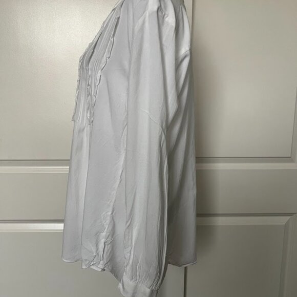 Sundance White Ruffle Boho Long Sleeve Blouse Top Size XS - Picture 2 of 15